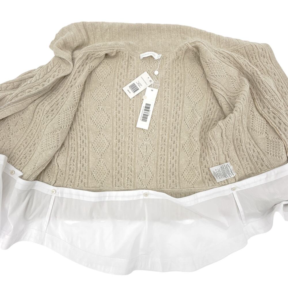 JONATHAN SIMKHAI Davina Patchwork Cardigan Jacket in Bone Multi M - Picture 8 of 12